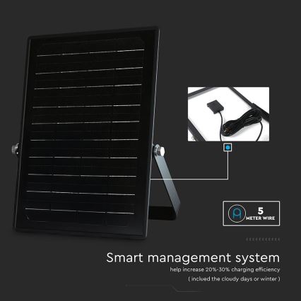 LED Prigušivi solarni reflektor sa senzorom LED/10W/3,7V 4000/6000K IP65 + Daljinski upravljač