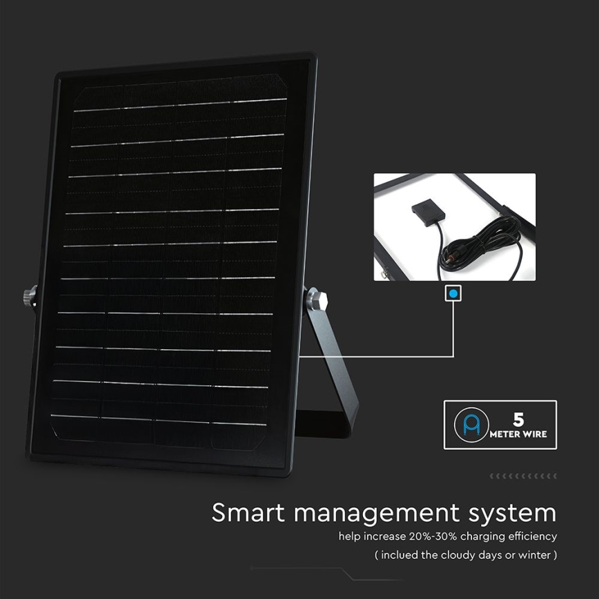 LED Prigušivi solarni reflektor sa senzorom LED/10W/3,7V 4000/6000K IP65 + Daljinski upravljač