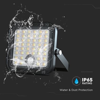 LED Prigušivi solarni reflektor sa senzorom LED/10W/3,7V 4000/6000K IP65 + Daljinski upravljač
