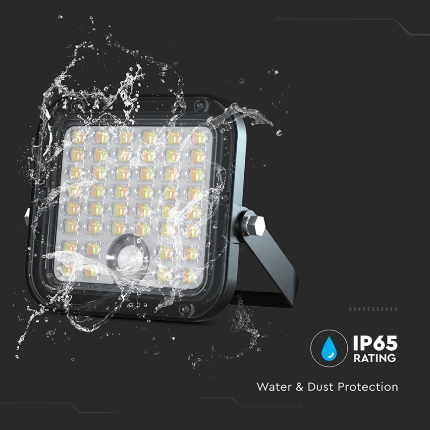 LED Prigušivi solarni reflektor sa senzorom LED/10W/3,7V 4000/6000K IP65 + Daljinski upravljač