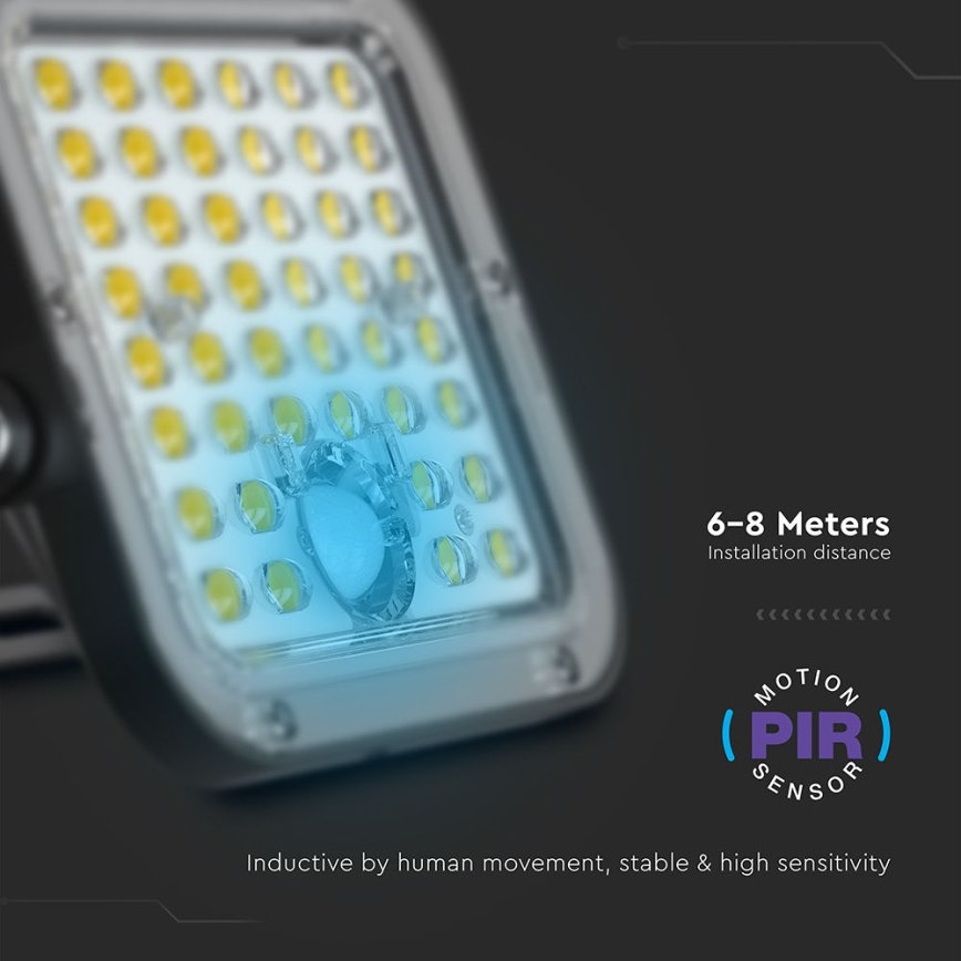LED Prigušivi solarni reflektor sa senzorom LED/10W/3,7V 4000/6000K IP65 + Daljinski upravljač