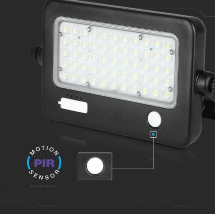 LED Prigušivi solarni reflektor sa senzorom LED/10W/3,7V 4000K IP65 7200 mAh + USB port