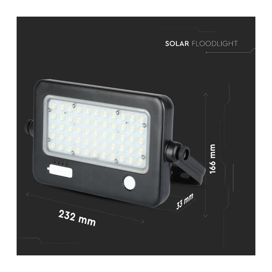 LED Prigušivi solarni reflektor sa senzorom LED/10W/3,7V 4000K IP65 7200 mAh + USB port
