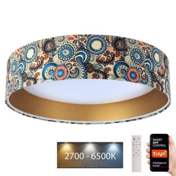 LED prigušivo plafonsko svetlo SMART GALAXY LED/36W/230V prečnik 55 cm 2700-6500K Wi-Fi Tuya višebojno/zlatno + daljinski upravljač