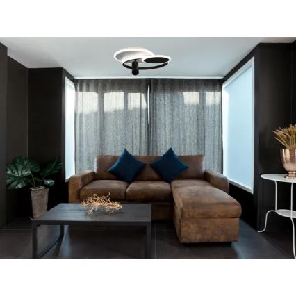 LED Prigušiva plafonjera LED/65W/230V 3000-6500K bela/crno + Daljinski upravljač