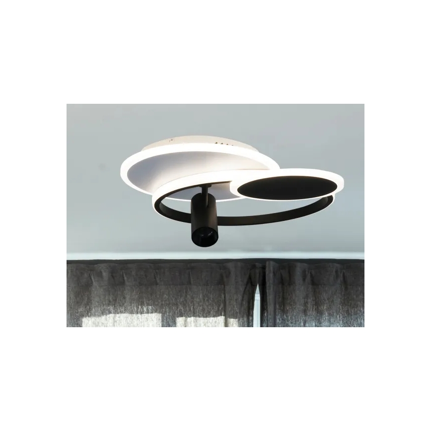 LED Prigušiva plafonjera LED/65W/230V 3000-6500K bela/crno + Daljinski upravljač