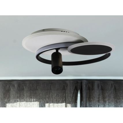 LED Prigušiva plafonjera LED/65W/230V 3000-6500K bela/crno + Daljinski upravljač