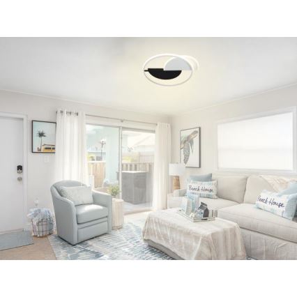 LED Prigušiva plafonjera LED/70W/230V 3000-6500K bela/crno + Daljinski upravljač