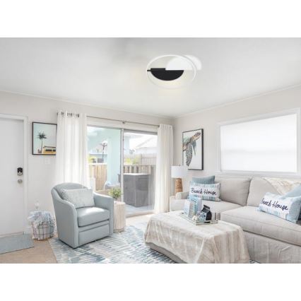 LED Prigušiva plafonjera LED/70W/230V 3000-6500K bela/crno + Daljinski upravljač