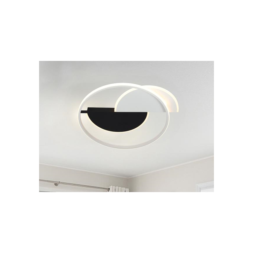 LED Prigušiva plafonjera LED/70W/230V 3000-6500K bela/crno + Daljinski upravljač