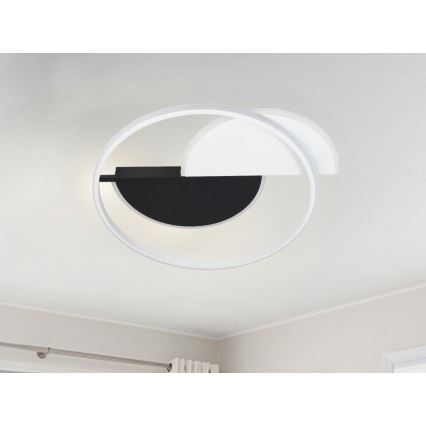 LED Prigušiva plafonjera LED/70W/230V 3000-6500K bela/crno + Daljinski upravljač