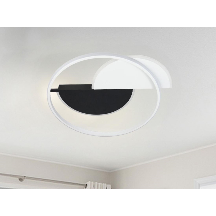 LED Prigušiva plafonjera LED/70W/230V 3000-6500K bela/crno + Daljinski upravljač