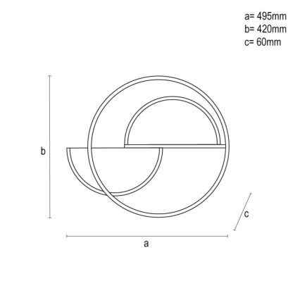 LED Prigušiva plafonjera LED/70W/230V 3000-6500K bela/crno + Daljinski upravljač