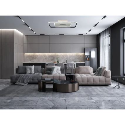 LED Prigušiva plafonjera LED/75W/230V 3000-6500K bela/crno + Daljinski upravljač