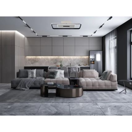 LED Prigušiva plafonjera LED/75W/230V 3000-6500K bela/crno + Daljinski upravljač