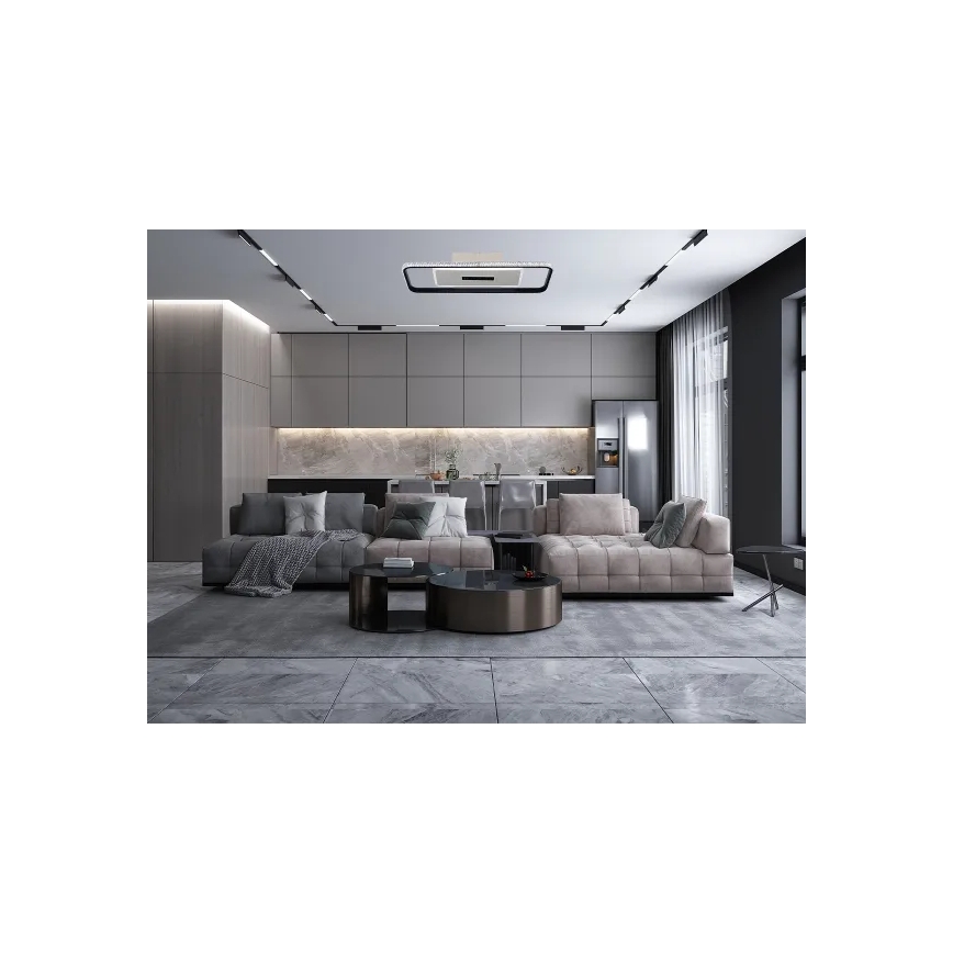 LED Prigušiva plafonjera LED/75W/230V 3000-6500K bela/crno + Daljinski upravljač
