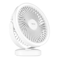 LED Punjiv stoni ventilator sa LED osvetljenjem LED/3W/5V USB 2400 mAh bela