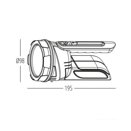 LED punjiva baterijska lampa 2xLED/3W/5V 210 lm 1200 mAh crna