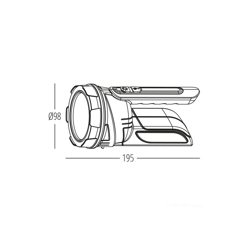 LED punjiva baterijska lampa 2xLED/3W/5V 210 lm 1200 mAh crna