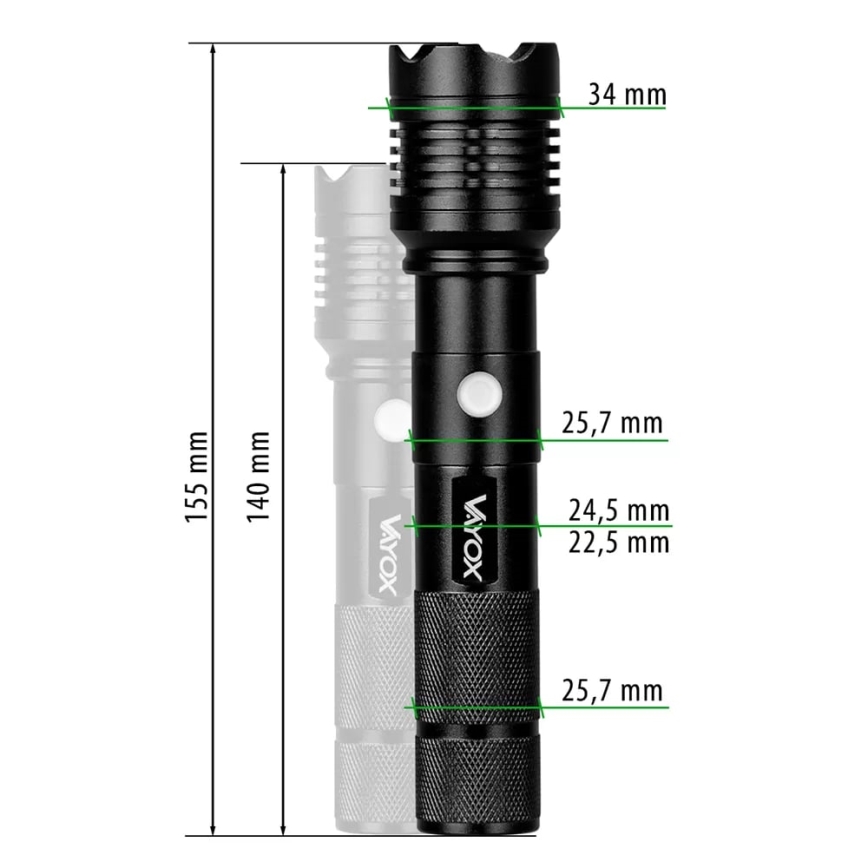 LED punjiva baterijska lampa LED/10W/5V IPX4 800 Im 1200 mAh