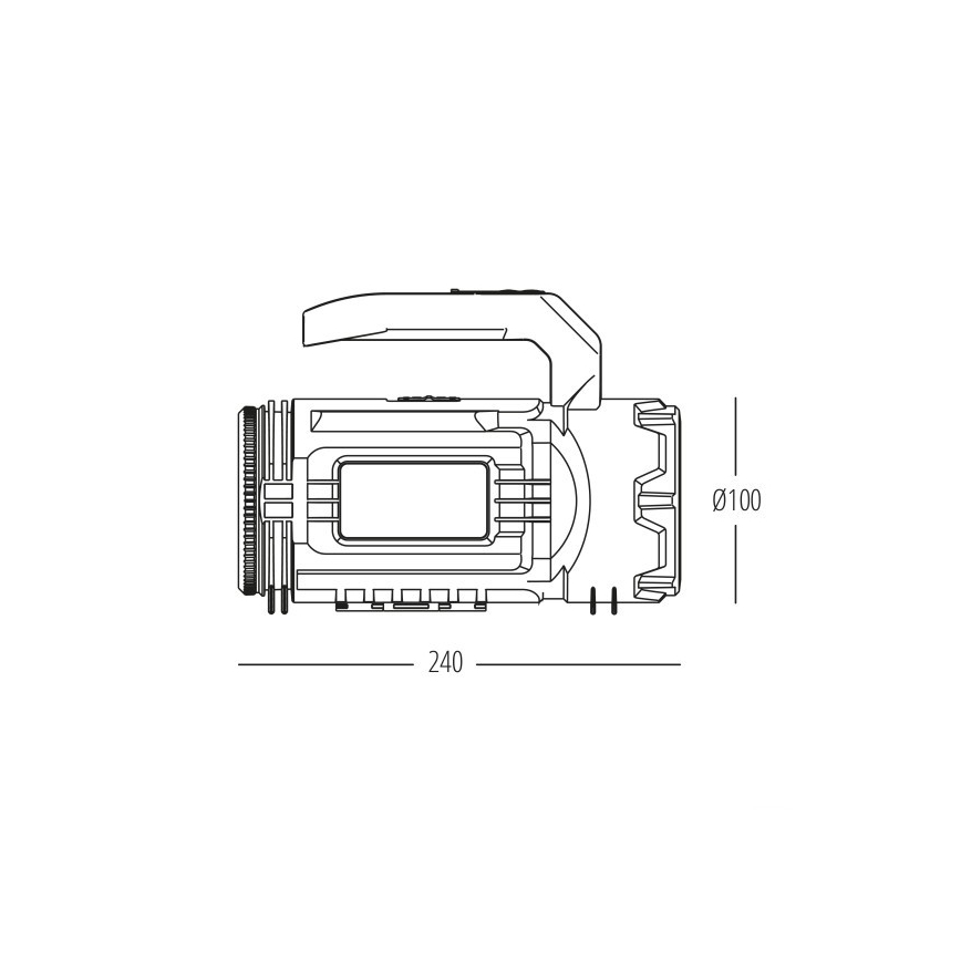 LED punjiva baterijska lampa LED/5V 500 lm 1200 mAh crna