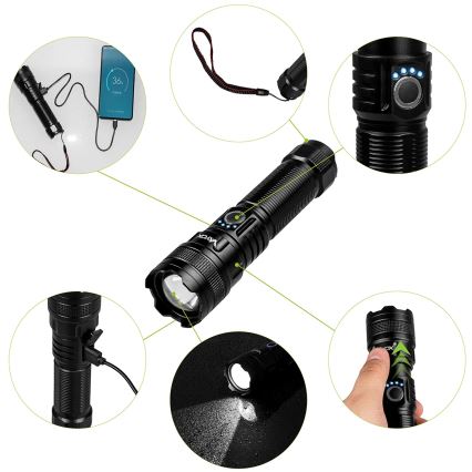 LED Prigušiva punjiva baterijska lampa sa funkcijom powerbank-a LED/10W/5V IPX4 600 Im 2000 mAh