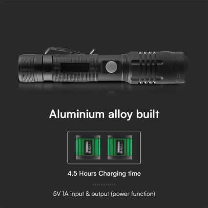 LED punjiva baterijska lampa USB LED/10W/5V IP54 1000 lm