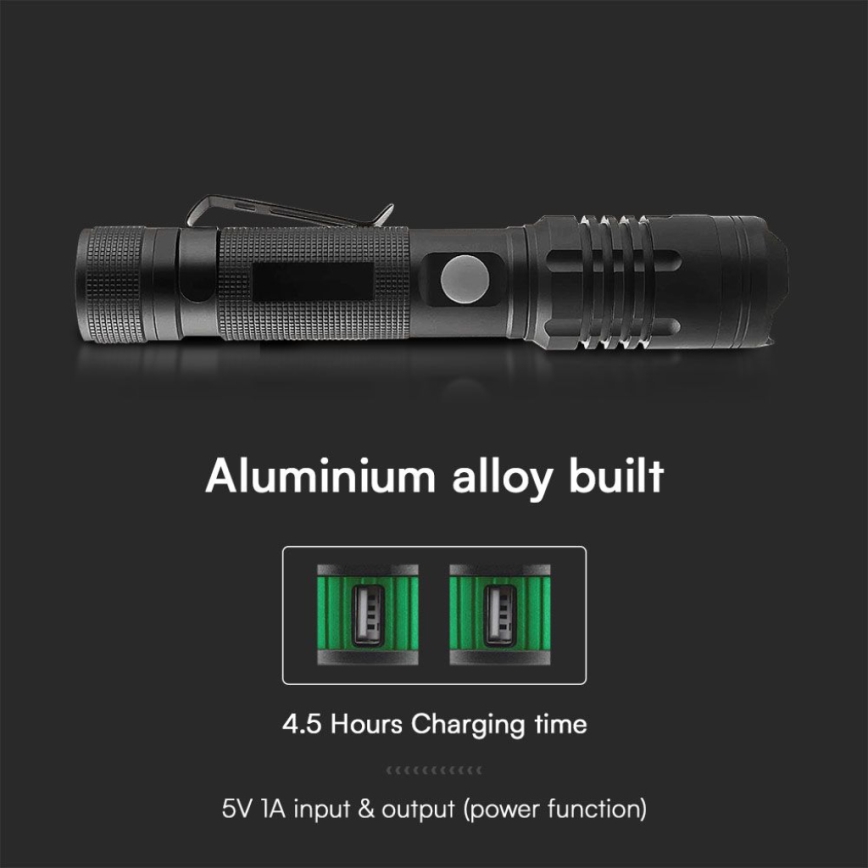 LED punjiva baterijska lampa USB LED/10W/5V IP54 1000 lm