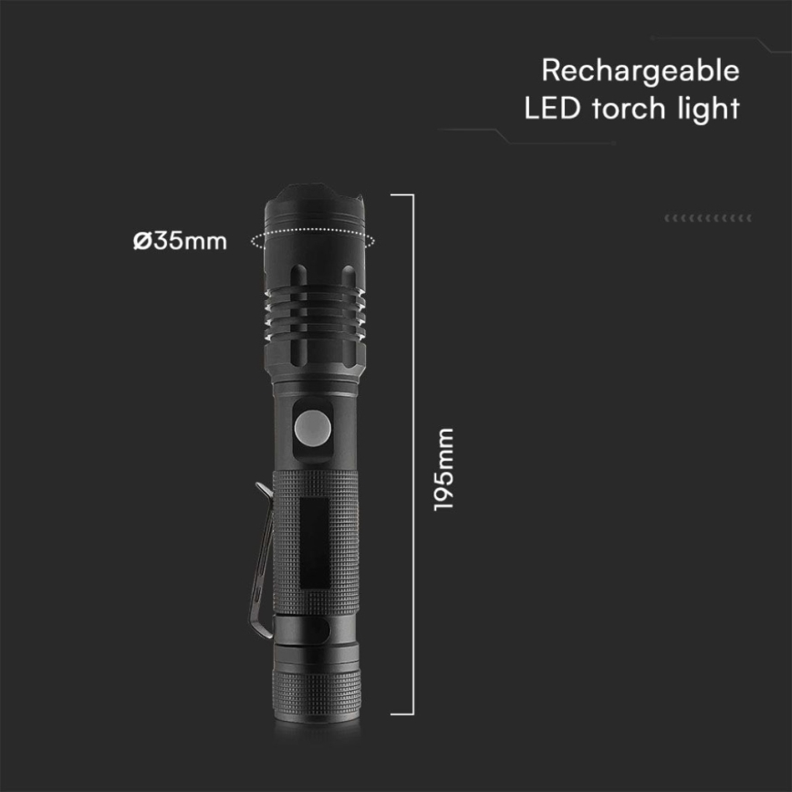 LED punjiva baterijska lampa USB LED/10W/5V IP54 1000 lm