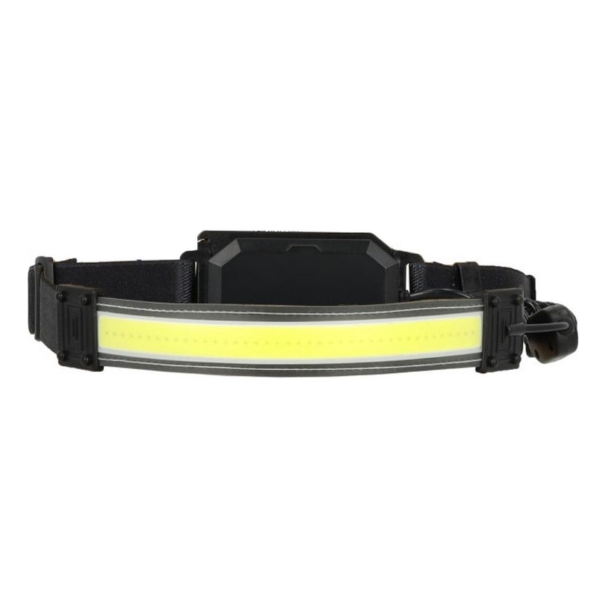 LED punjiva čelna lampa 2xLED/5V 180 lm 900 mAh crna