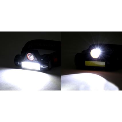 LED punjiva čelna lampa LED/1200mAh crna/crvena