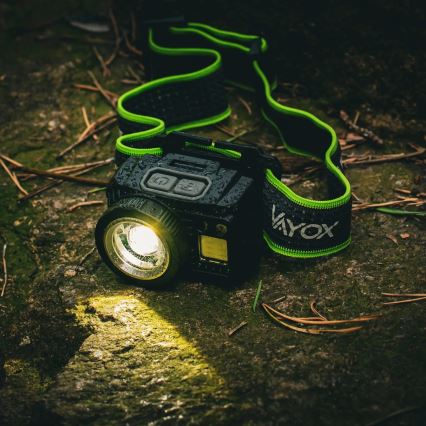 Punjiva LED čelna lampa, prigušiva, sa senzorom i crvenim svetlom LED/6W/5V/3xAAA IP66 500 lm 1200 mAh