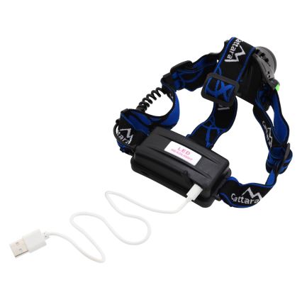 LED Punjiva čeona lampa LED/6W/7,4V 5600 mAh IP44 crno/plava