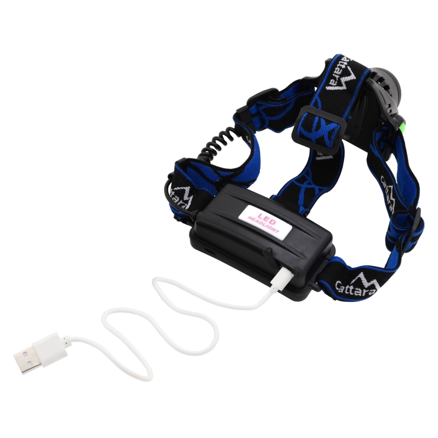 LED Punjiva čeona lampa LED/6W/7,4V 5600 mAh IP44 crno/plava
