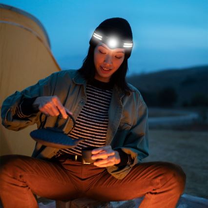 LED Punjiva čeona lampa sa crveno svetlo USB LED/3W/5V IP43 470 Im 5 h 650 mAh