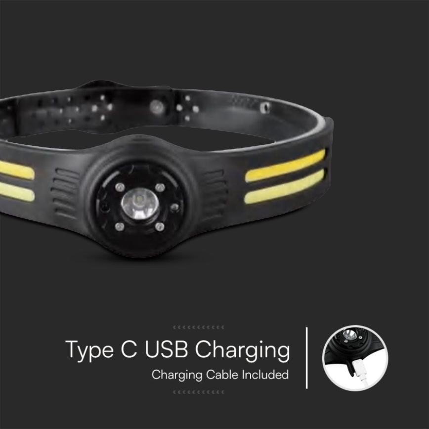 LED Punjiva čeona lampa sa crveno svetlo USB LED/3W/5V IP43 470 lm 5 h