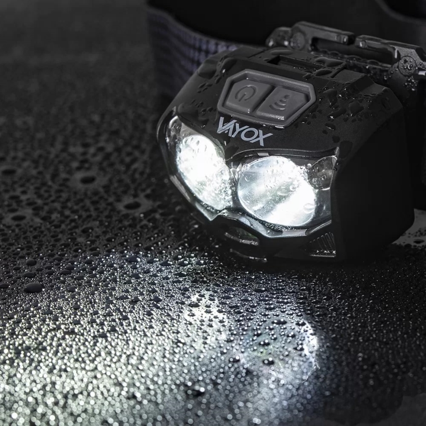 LED Prigušiva punjiva čeona Lampa sa senzorom i crveno svetlo 2xLED/5W/5V/3xAAA IP65 500 Im 1200 mAh