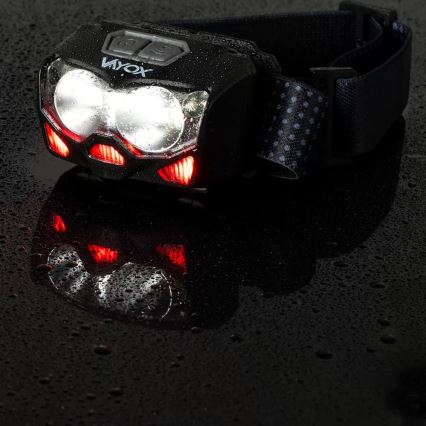LED Prigušiva punjiva čeona Lampa sa senzorom i crveno svetlo 2xLED/5W/5V/3xAAA IP65 500 Im 1200 mAh