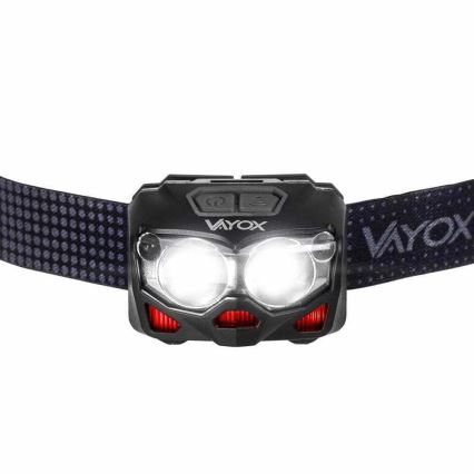 LED Prigušiva punjiva čeona Lampa sa senzorom i crveno svetlo 2xLED/5W/5V/3xAAA IP65 500 Im 1200 mAh