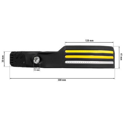 LED Prigušiva punjiva čeona Lampa sa senzorom i crveno svetlo 4xLED/5V IP44 300 Im 1200 mAh