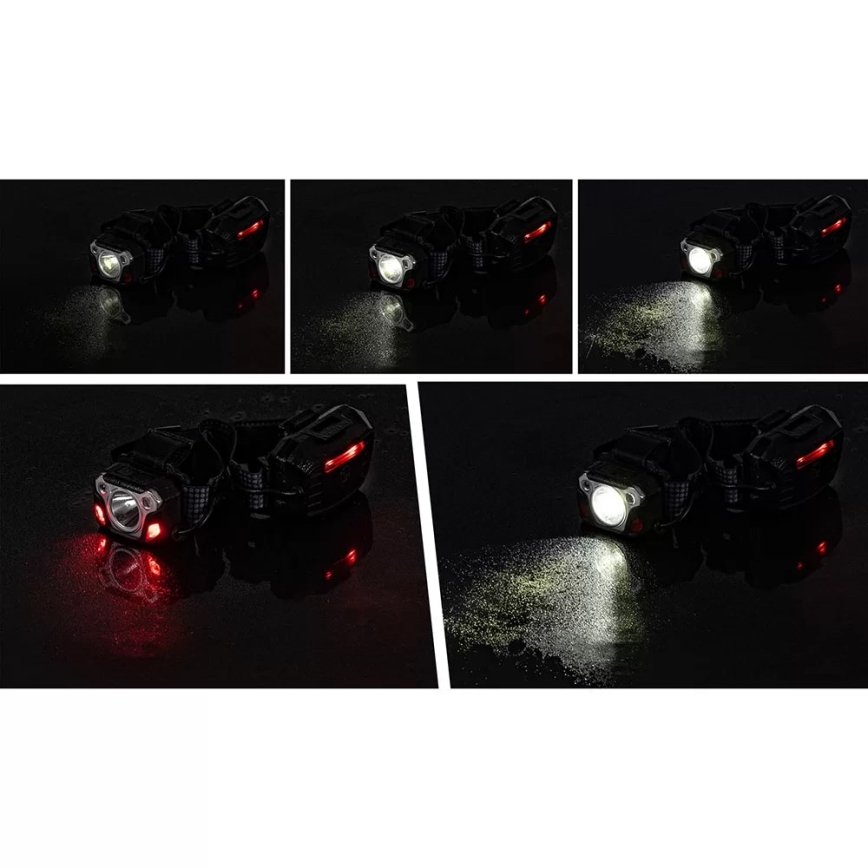 LED Prigušiva punjiva čeona Lampa sa senzorom sa funkcijom powerbank-a i crveno svetlo LED/10W/5V IP44 1200 Im 4000 mAh