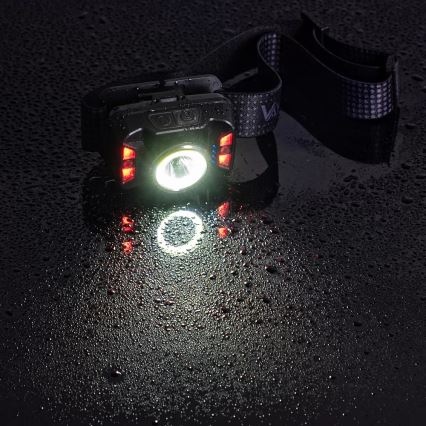 LED Prigušiva punjiva čeona Lampa sa senzorom i crveno svetlo LED/15W/5V IP66 430 Im 1800 mAh
