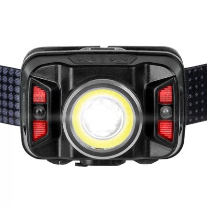 LED Prigušiva punjiva čeona Lampa sa senzorom i crveno svetlo LED/15W/5V IP66 430 Im 1800 mAh