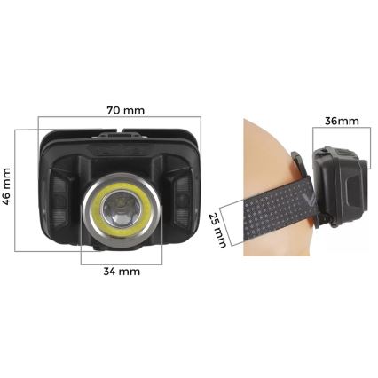 LED Prigušiva punjiva čeona Lampa sa senzorom i crveno svetlo LED/15W/5V IP66 430 Im 1800 mAh