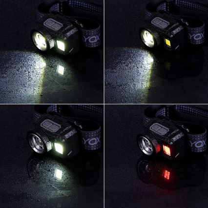 LED Prigušiva punjiva čeona Lampa sa senzorom i crveno svetlo LED/6W/5V/3xAAA IP44 500 Im 1200 mAh