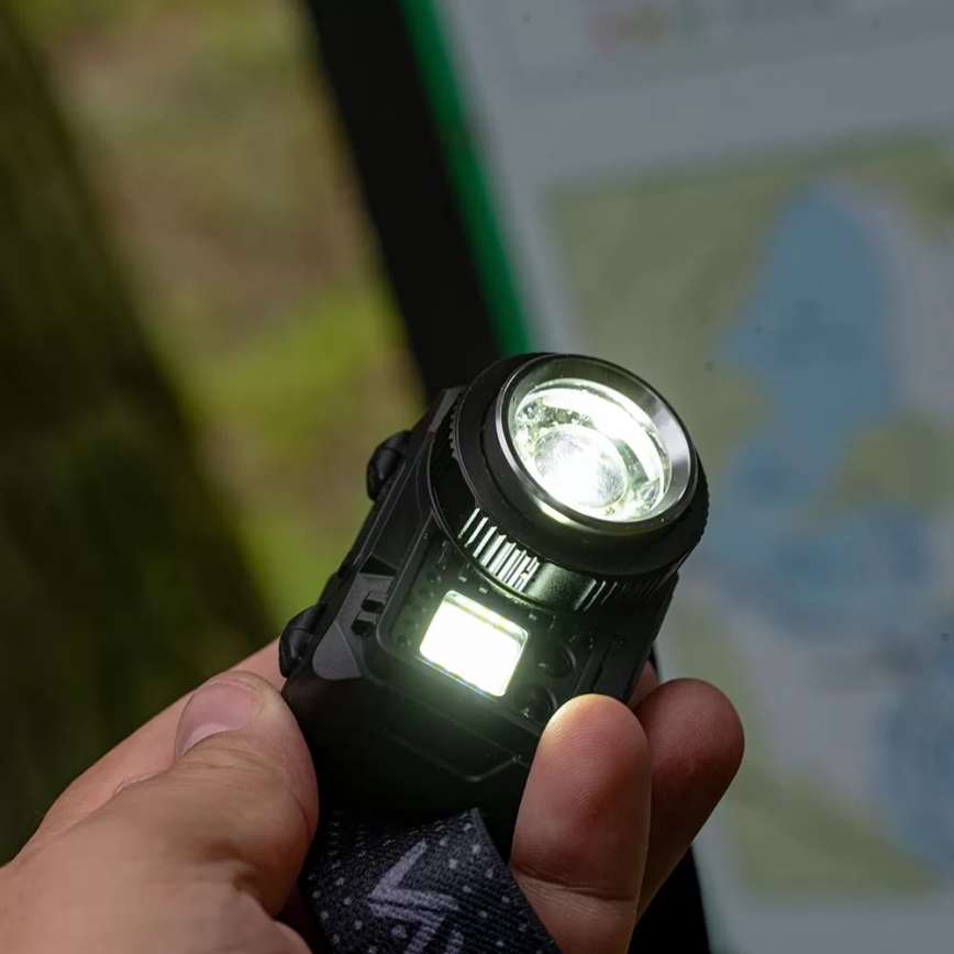 LED Prigušiva punjiva čeona Lampa sa senzorom i crveno svetlo LED/6W/5V/3xAAA IP44 500 Im 1200 mAh