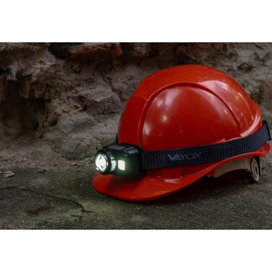 LED Prigušiva punjiva čeona Lampa sa senzorom i crveno svetlo LED/6W/5V/3xAAA IP44 500 Im 1200 mAh