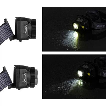 LED Prigušiva punjiva čeona Lampa sa senzorom i crveno svetlo LED/6W/5V/3xAAA IP44 500 Im 1200 mAh