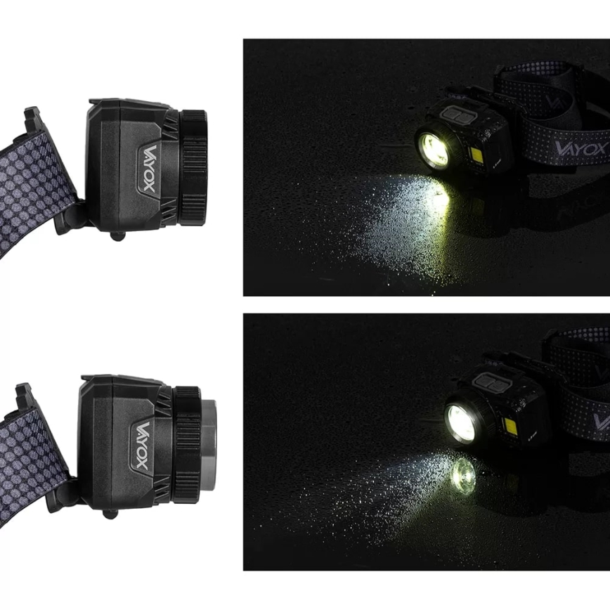 LED Prigušiva punjiva čeona Lampa sa senzorom i crveno svetlo LED/6W/5V/3xAAA IP44 500 Im 1200 mAh