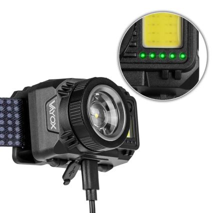 LED Prigušiva punjiva čeona Lampa sa senzorom i crveno svetlo LED/6W/5V/3xAAA IP44 500 Im 1200 mAh